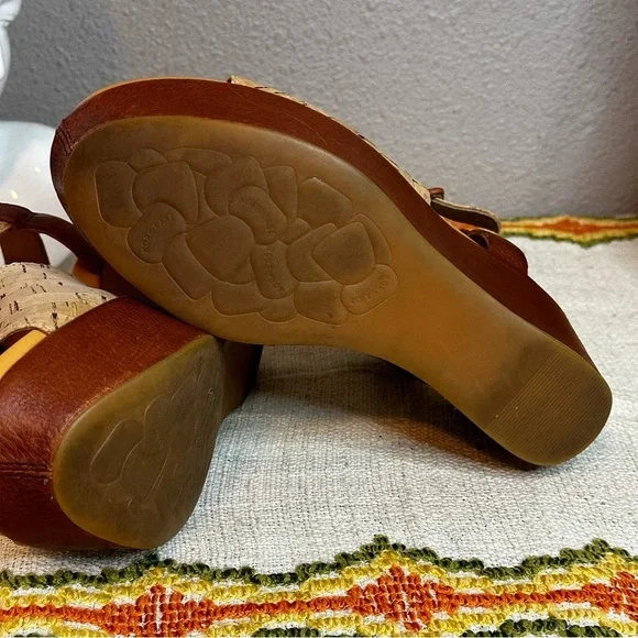Kork-Ease Womens Keirn ankle strap cork/leather platform wedges sz 7​ - Picture 6 of 10